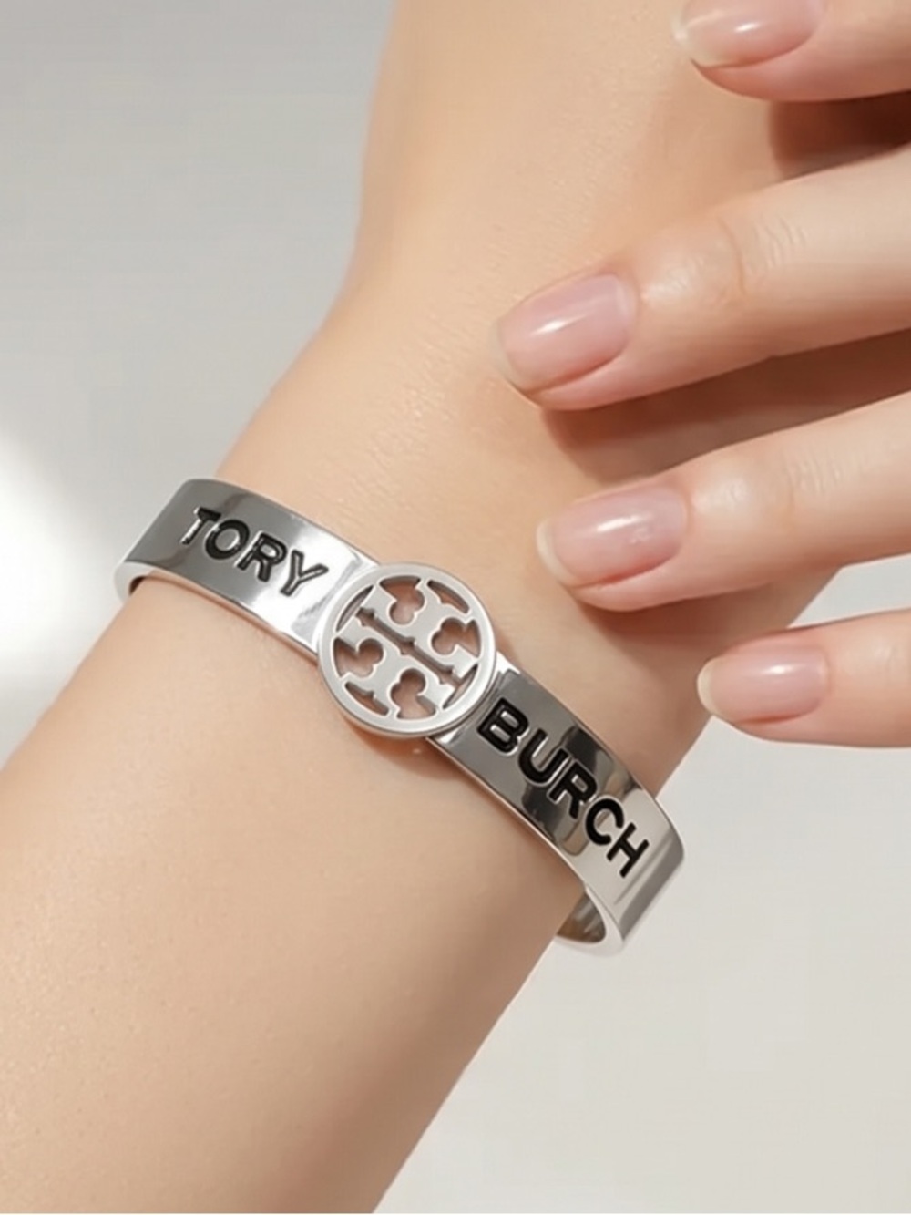 Silver Logo Cuff Bracelet non branded